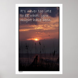Soluppgång "Aldrig för sent" Poster Skriv ut