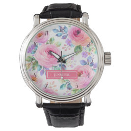 Soluppgång Blommig Boho Anpassad Namndesign Armbandsur
