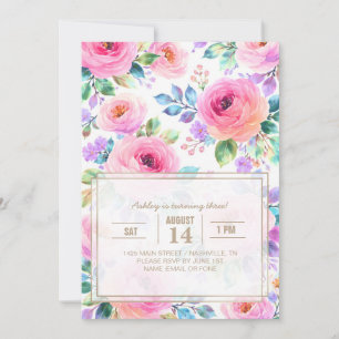 Soluppgång Blommig Boho Anpassad Namndesign Inbjudningar