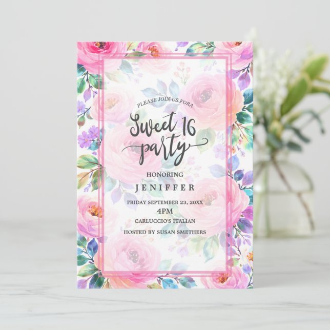 Soluppgång Blommig Boho Anpassad Namndesign        Inbjudningar (Stående Fram)