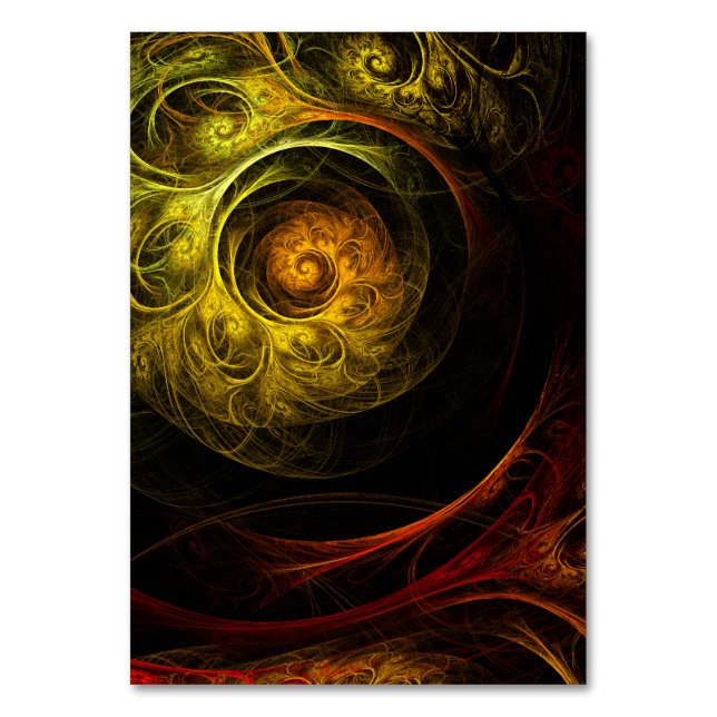 Soluppgång Blommigt Red Abstrakt Art Bord Card Bordsnummer (Framsidan)