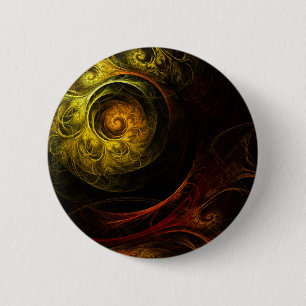 Soluppgång Blommigt Red Abstrakt Art Button (runda Knapp