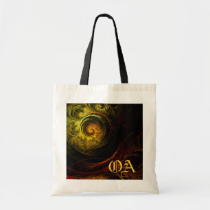 Soluppgång Blommigt Red Abstrakt Art Monogram Bag Tygkasse