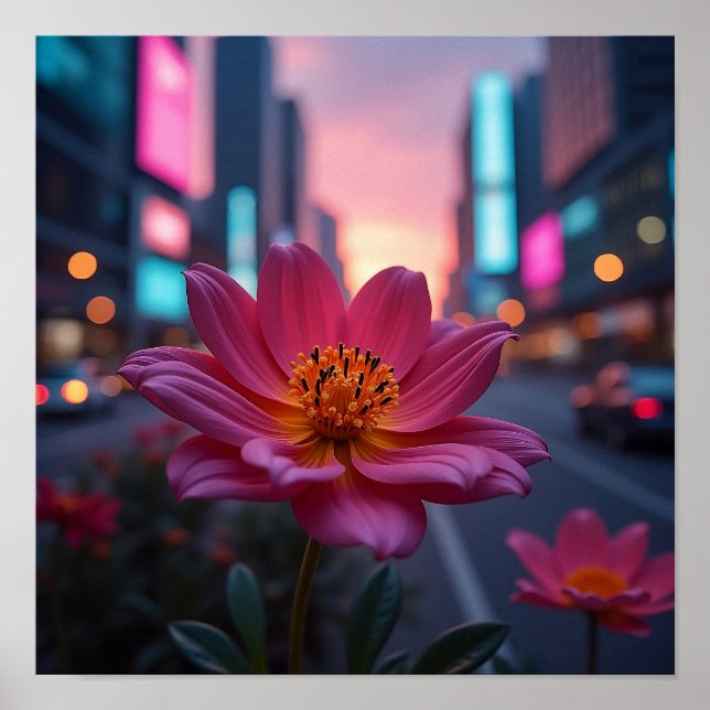 Soluppgång Blomster affisch (Framsidan)