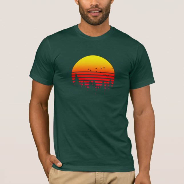 Soluppgång, Camping, Wilderness och Sunset Älskare T Shirt (Framsida)