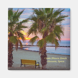 Soluppgång, Costa Blanca Beach, Spanien Magnet