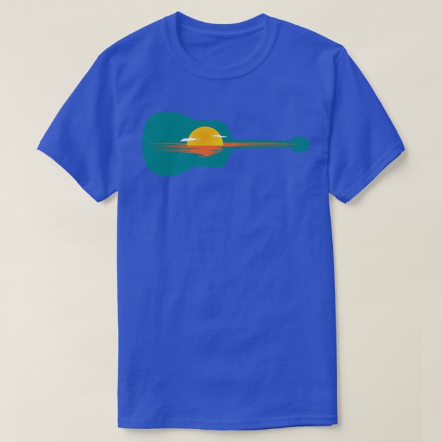 soluppgång eller solnedgång på Guitar1087 T Shirt (Design framsida)