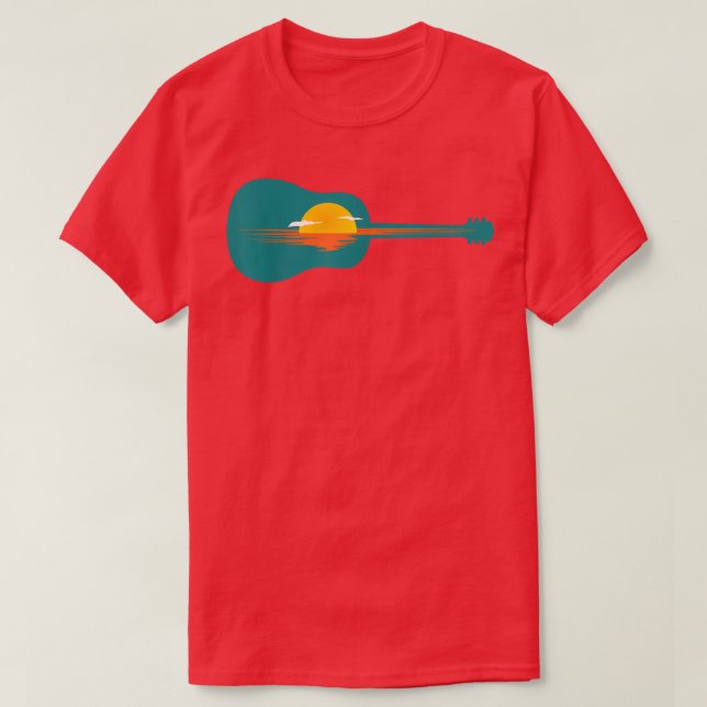 soluppgång eller solnedgång på Guitar T Shirt (Design framsida)