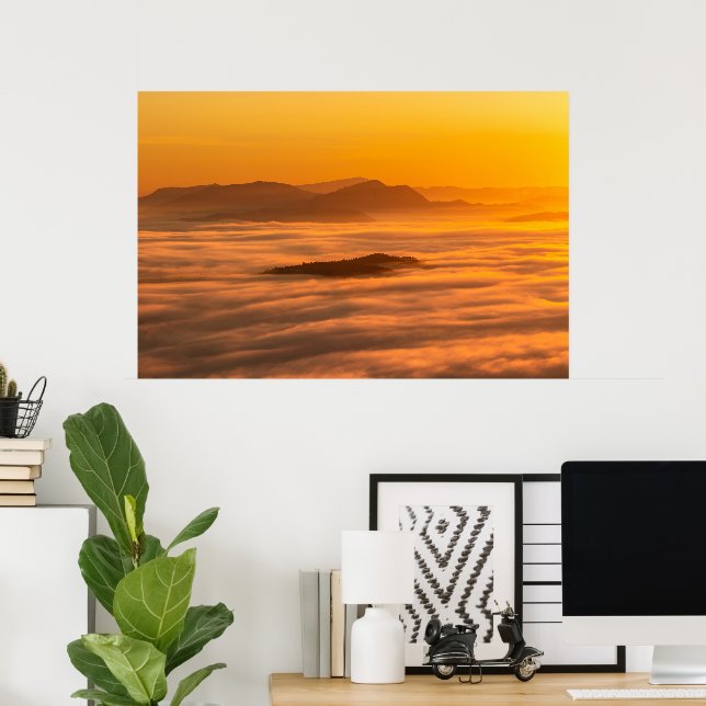 Soluppgång färg och moln poster (Hemmakontoret)