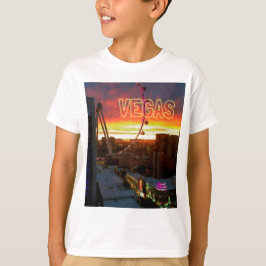 Soluppgång för kickrullpariserhjul i Vegas T-shirt