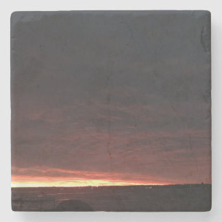 Soluppgång före stormen Snö Stenunderlägg