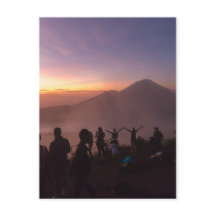 Soluppgång från Mount Batur i Bali, Indonesien