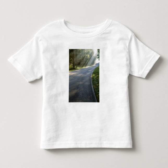 Soluppgång genom dimma längs Green River Tee Shirt (Framsida)
