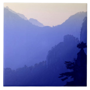 Soluppgång, Gula berget, Huangshan, Kina Kakelplatta