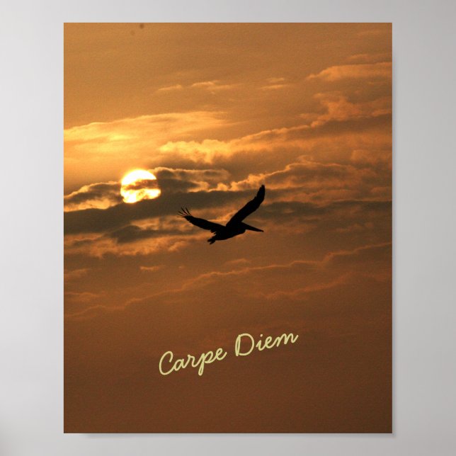Soluppgång Guld Photo Carpe Diem Ocean Poster (Framsidan)