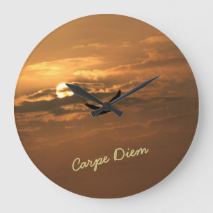 Soluppgång Guld Photo Carpe Diem Ocean Stor Klocka