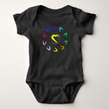 Soluppgång Hjärtan Baby-bodysuit