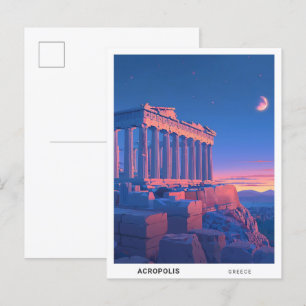 Soluppgång i Akropolis Greece Travel Vykort