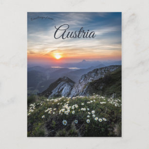 Soluppgång i Ebensee Austria Vykort