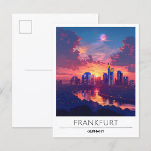 Soluppgång i Frankfurt Tyskland Travel Vykort