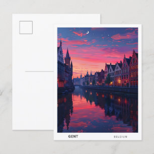 Soluppgång i Gent Belgium Travel Vykort
