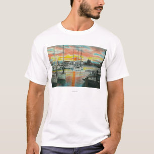 Soluppgång i hamnen tee shirt