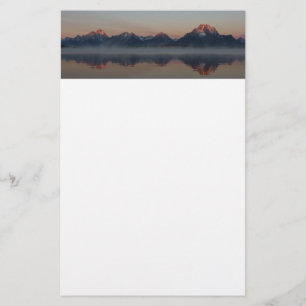 Soluppgång i Jackson Dam Grand Teton nationalpark Brevpapper