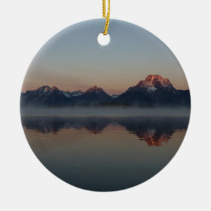 Soluppgång i Jackson Dam Grand Teton nationalpark Julgransprydnad Keramik