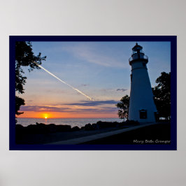 Soluppgång i Marblehead Lighthouse Poster