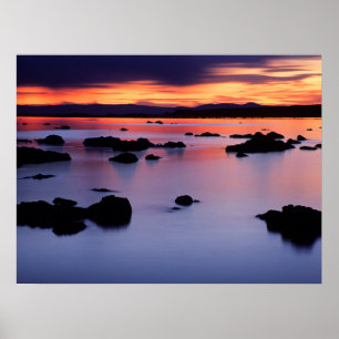 Soluppgång i Mono Sjö Black Point Poster