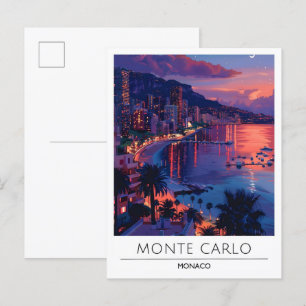 Soluppgång i Monte Carlo Monaco Travel Vykort
