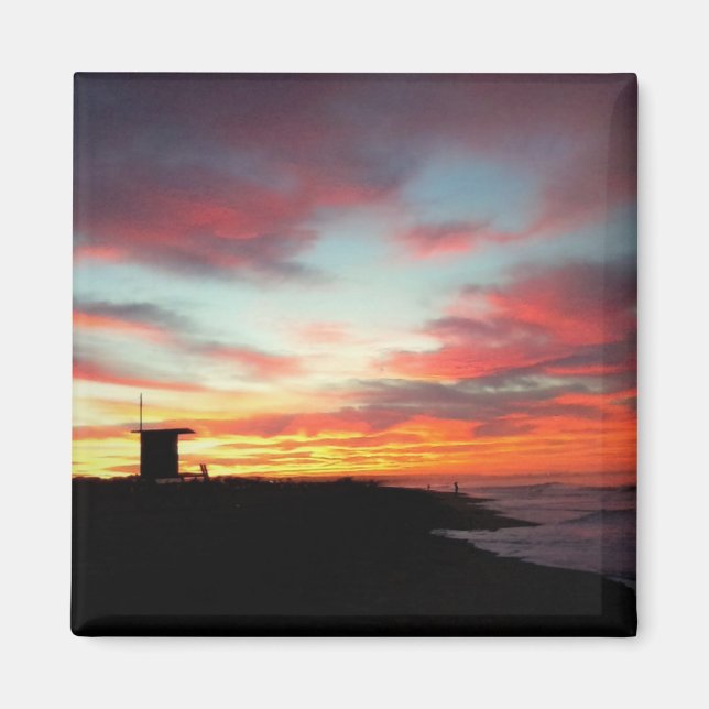Soluppgång i Newport Beach, CA Magnet (Framsidan)