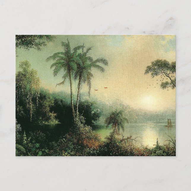 Soluppgång i Nicaragua, målning av M.J. Heade Vykort (Framsida)