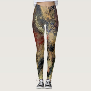 Soluppgång i ökenmålningen i sandtoner leggings