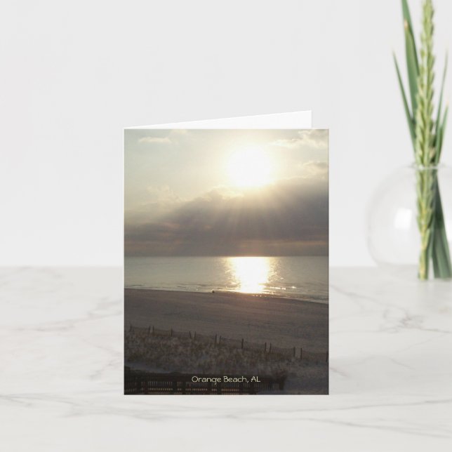 Soluppgång i Orange Beach, AL Note Card Kort (Framsida)