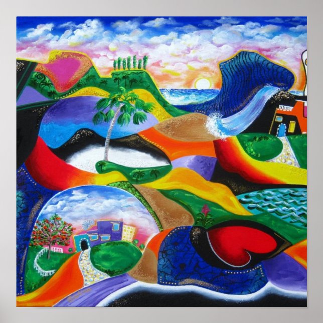 Soluppgång i Puerto Rico kusten Poster (Framsidan)