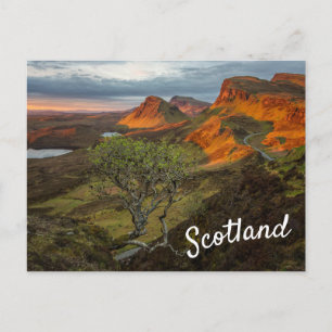 Soluppgång i Quiraing-bergen på Skye, Skottland Vykort