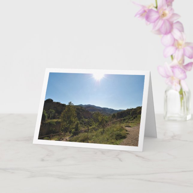 Soluppgång i Ruta del Agua, Chelva, Valencia, Span Kort (Orkide)