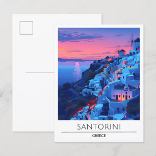 Soluppgång i Santorini Greece Travel Vykort