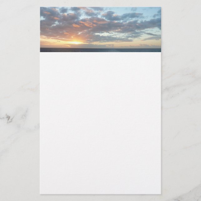 Soluppgång i Sea I Pastel-Sjölandskapet Brevpapper (Framsida)