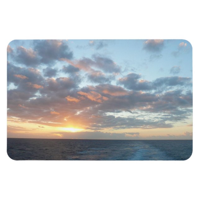 Soluppgång i Sea I Pastel-Sjölandskapet Magnet (Horisontell)