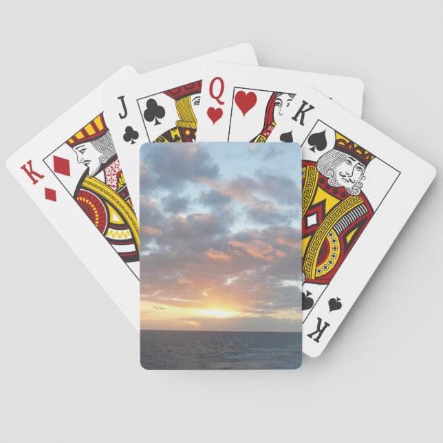 Soluppgång i Sea I Pastel-Sjölandskapet Spel Kort (Baksidan)