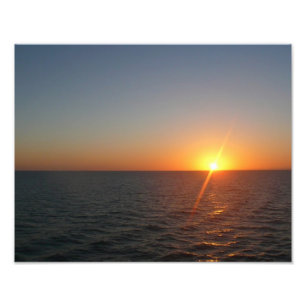 Soluppgång i Sea III Ocean Horizon-Sjölandskapet Fototryck