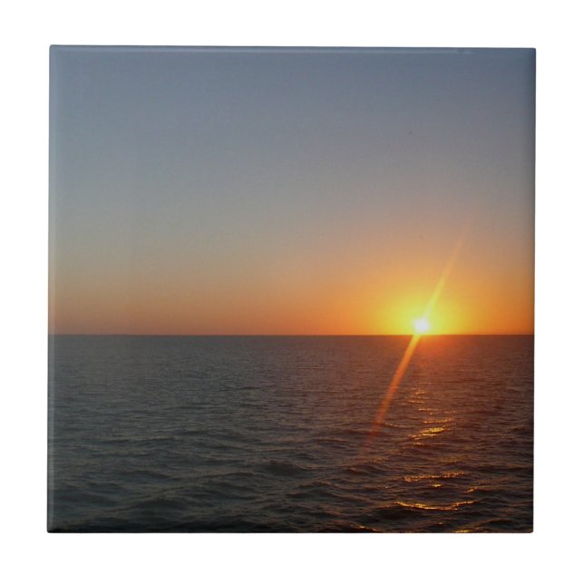 Soluppgång i Sea III Ocean Horizon-Sjölandskapet Kakelplatta (Framsidan)