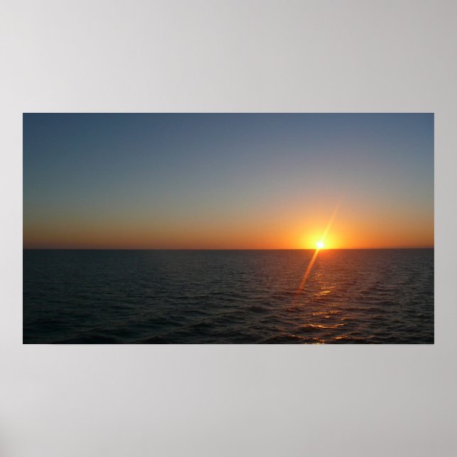 Soluppgång i Sea III Ocean Horizon-Sjölandskapet Poster (Framsidan)