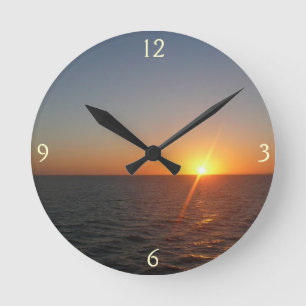 Soluppgång i Sea III Ocean Horizon-Sjölandskapet Rund Klocka