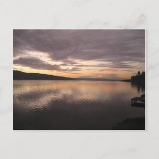 Soluppgång i sjö Washington / Mt Rainier i Seattle Vykort