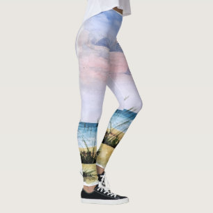 Soluppgång i sjösidan - Sjölandskapet Färgmålning Leggings