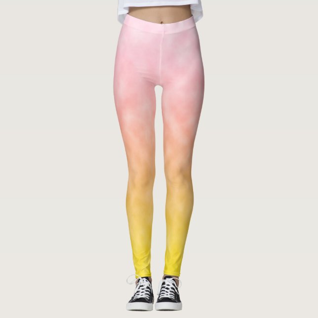 Soluppgång i sockervaddshimlar leggings (Framsida)