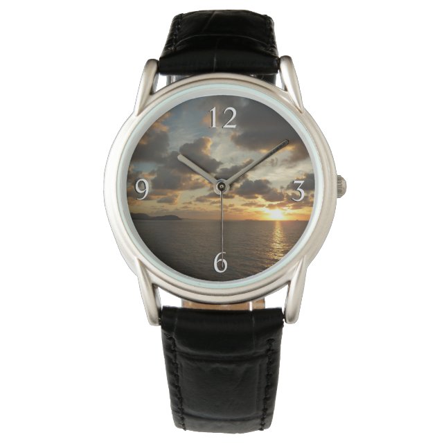 Soluppgång i St Thomas I Amerikanska Jungfruöarna Armbandsur (Framsida)